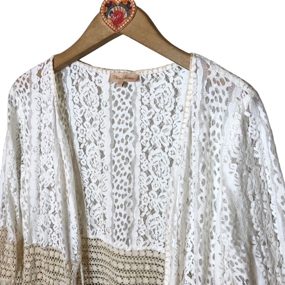 Boho flared multi lace cardigan Bohemian People Chloe Laetitia Paris - Picture 6 of 13